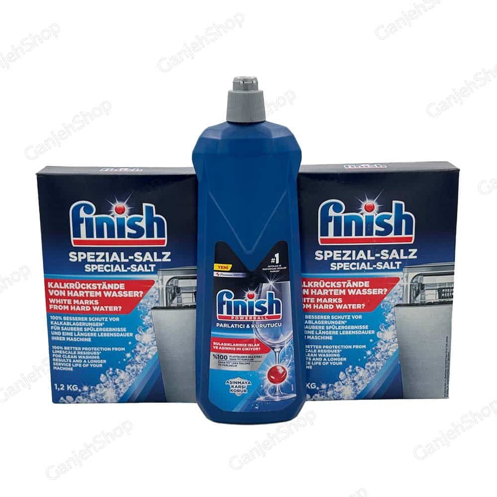 پک درخشش فینیش 2 نمک ظرفشویی فینیش + 1 جلادهنده 800 میل