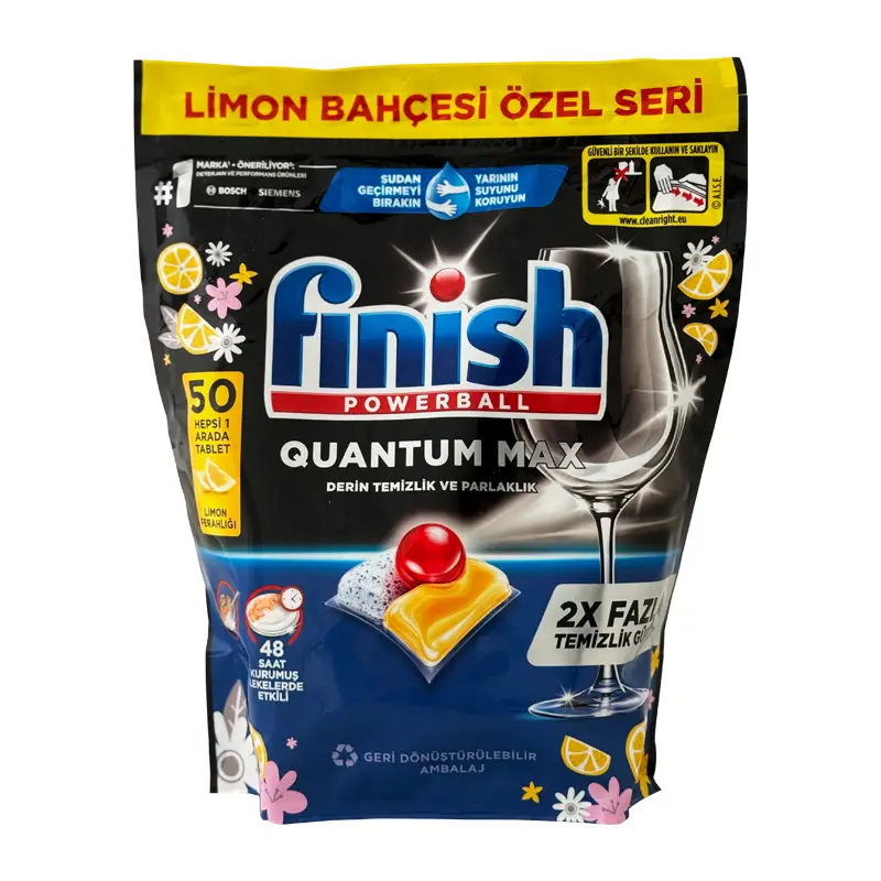 قرص ماشین ظرفشویی فینیش Quantum max رایحه لیمو (50 عددی) | گنجه مارکت