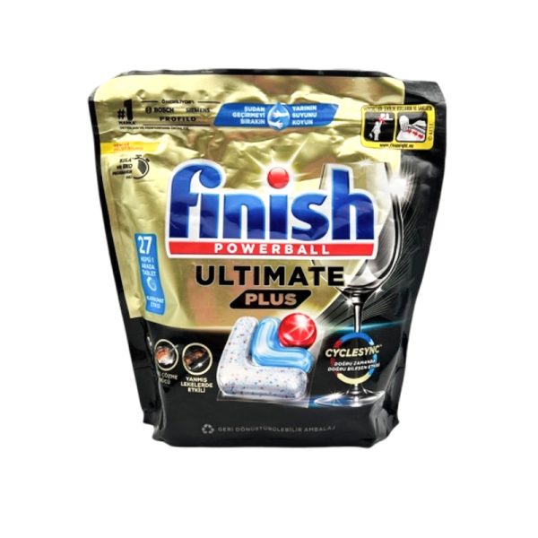 قرص ماشین ظرفشویی فینیش التیمیت پلاس (Finish Ultimate Plus) بسته 27 عددی
